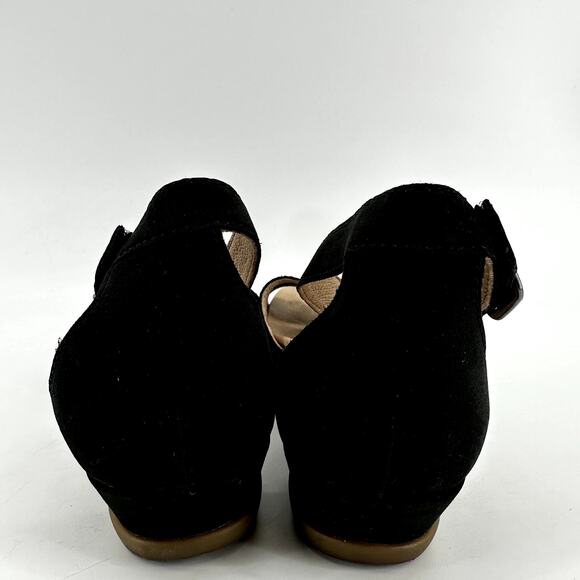 Dansko Astrid Wedge Sandals Nubuck Leather Scotchgard Ankle Strap Buckle Black 8 - Picture 5 of 7